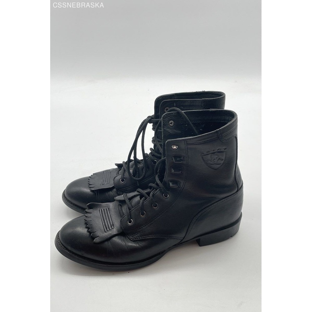 Ariat Black Leather Kiltie Western Boots, - Size 7.5B, 33501 - Picture 7 of 9